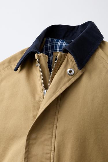 BLOUSON COL CONTRASTE - Marron clair de Zara - Image 4