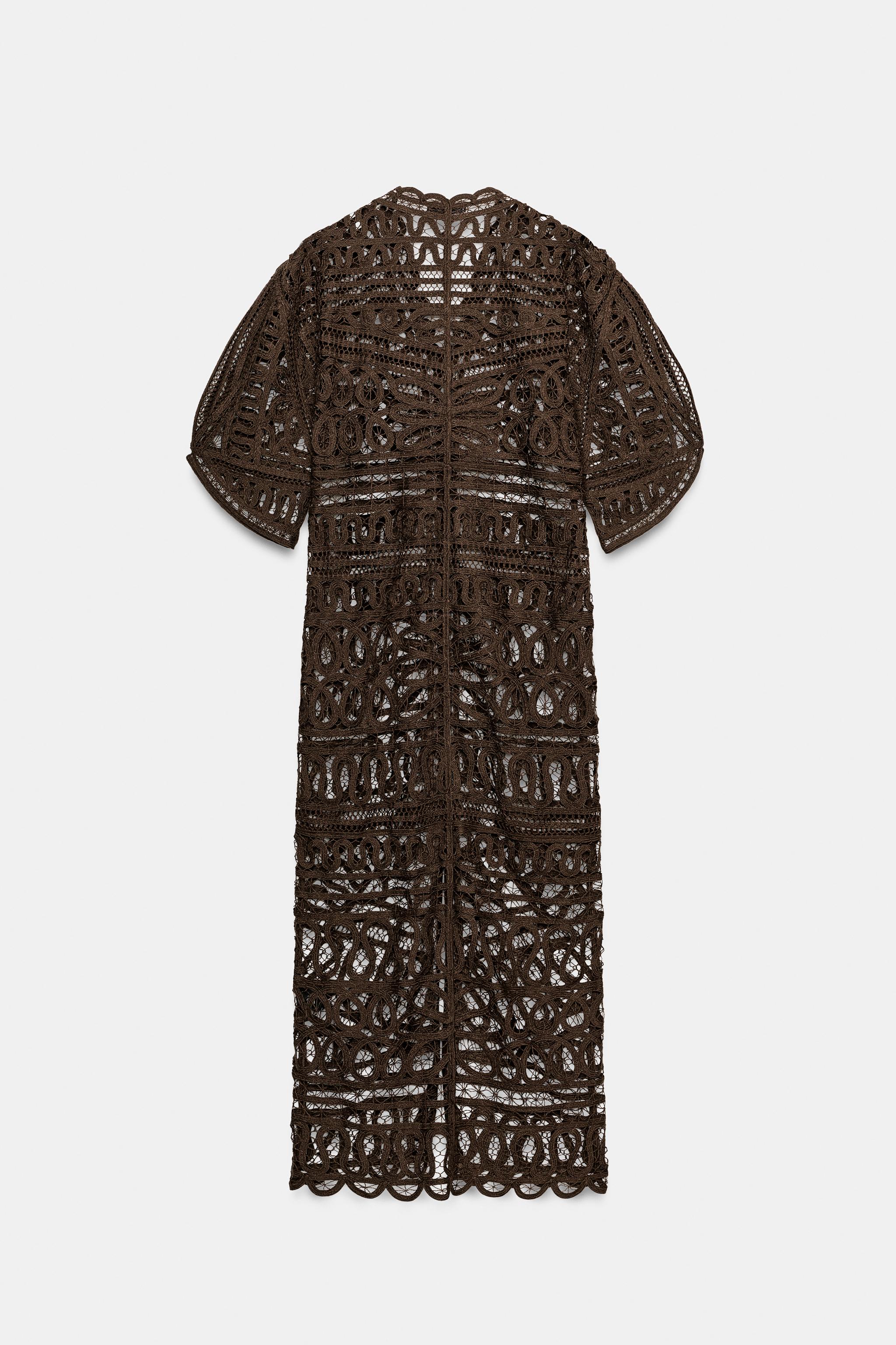 Женские платья Zara ZW COLLECTION LONG CROCHET DRESS — фото 6