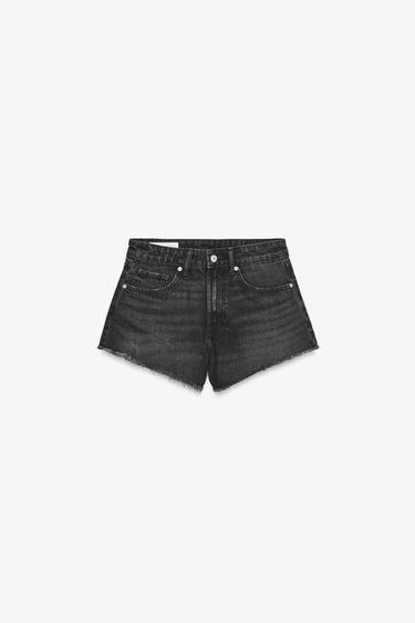 SHORTS MINI DENIM TRF TIRO MEDIO - Negro de Zara