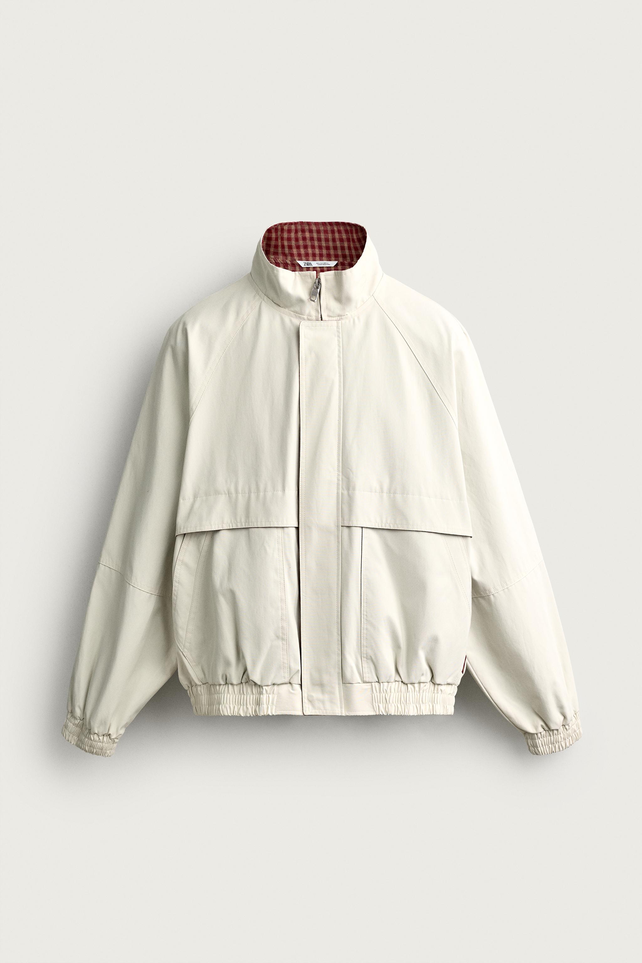 CONTRASTING RELAXED FIT JACKET — Ecru
