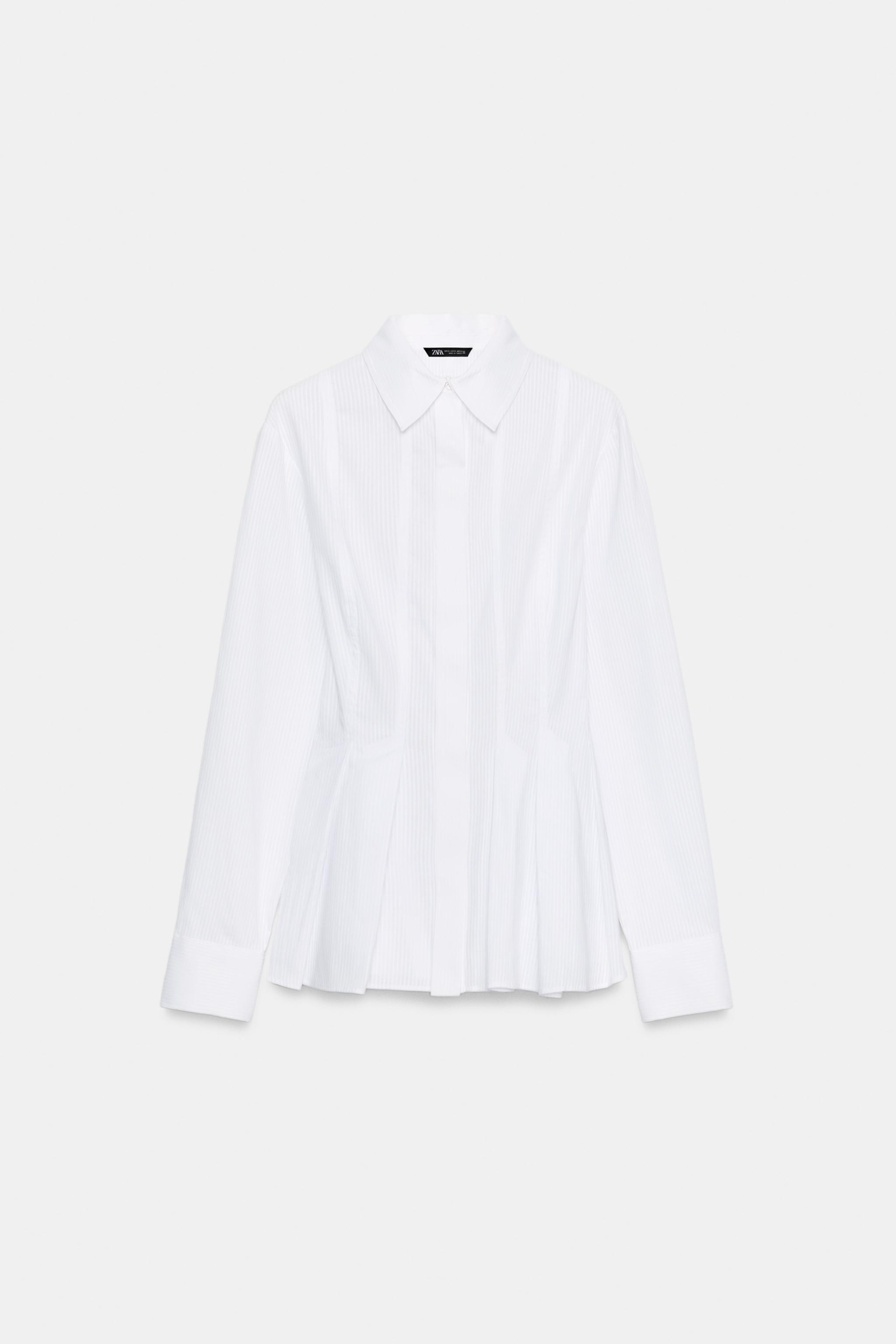 PLEATED POPLIN SHIRT