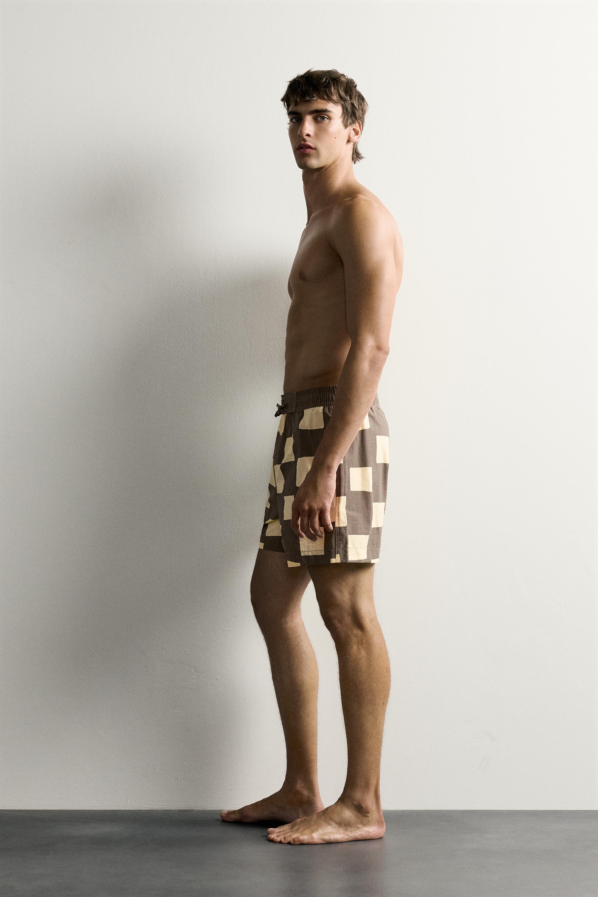 CONTRAST CHECK LONG SWIMSUIT