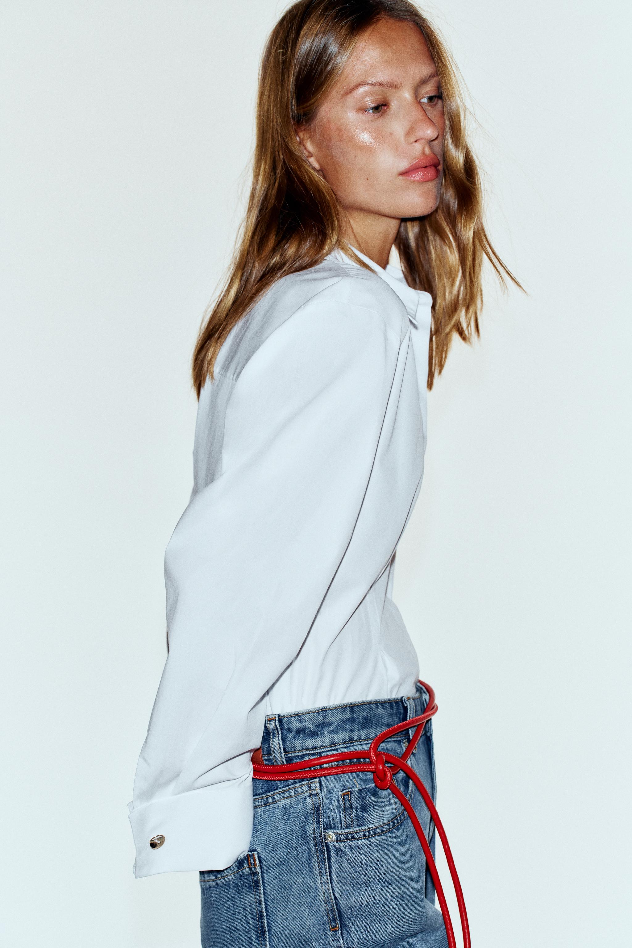 DARTED SHIRT WITH TURN-UP CUFFS