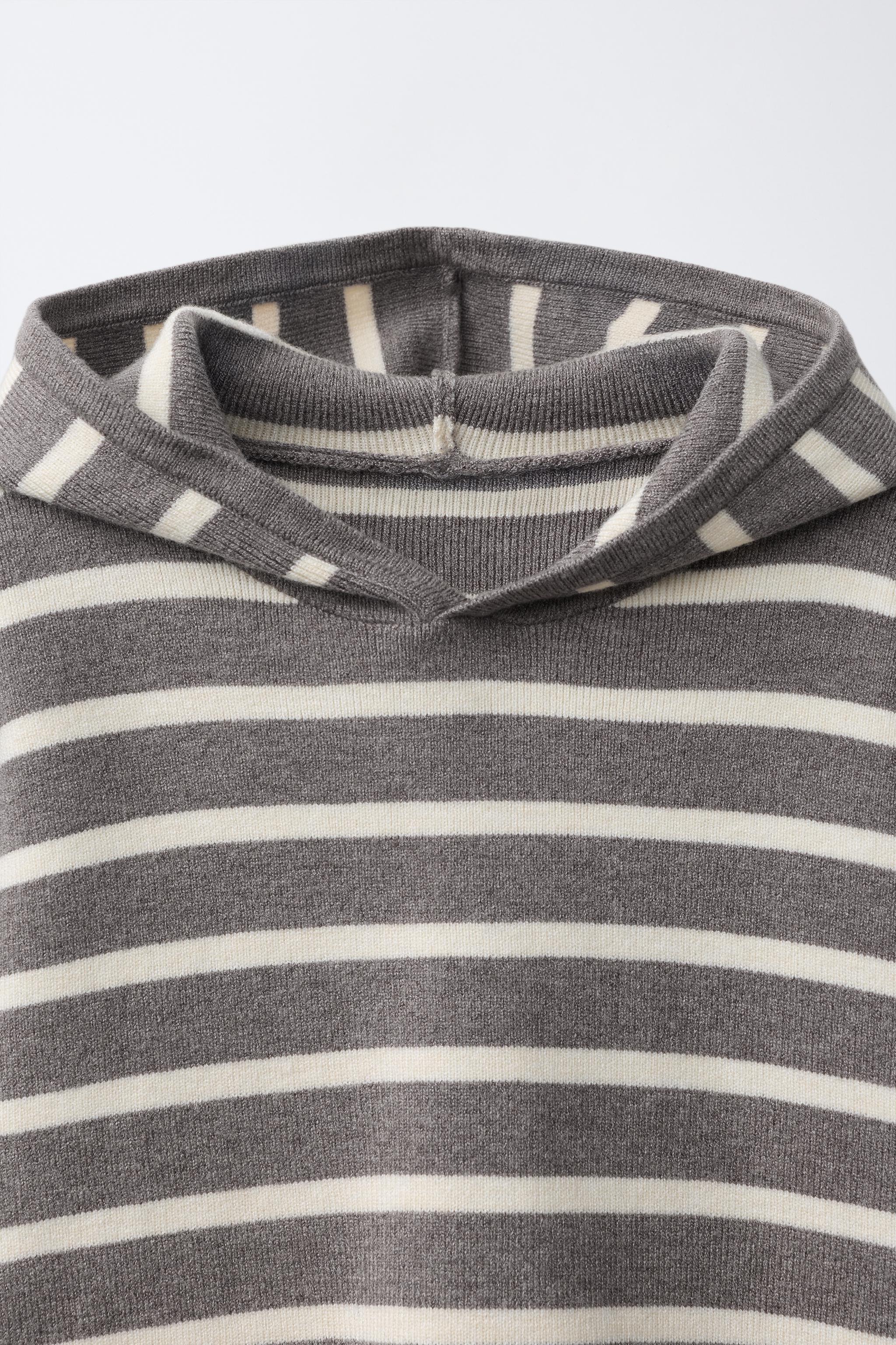 STRIPED KNIT JUMPER WITH HOODIE