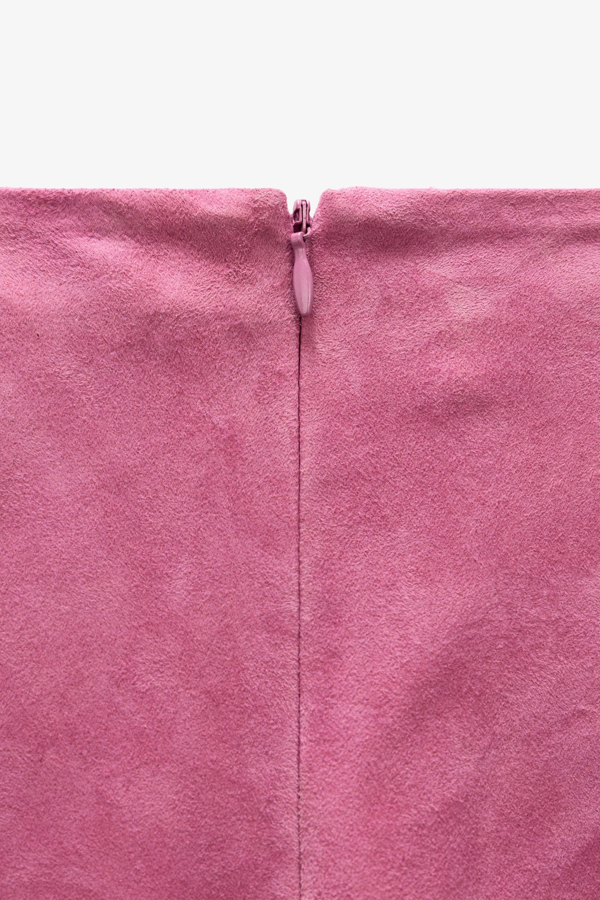 Shop Zara LIMITED EDITION ASYMMETRIC SUEDE MIDI SKIRT at