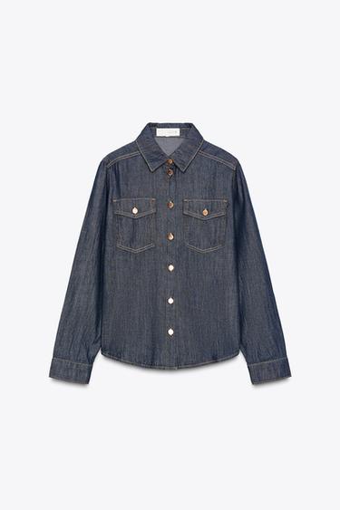 Z1975 DENIM SHIRT - Blue by Zara - Image 6