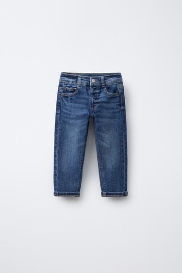 Zara STRAIGHT FIT JEANS - Mid-blue