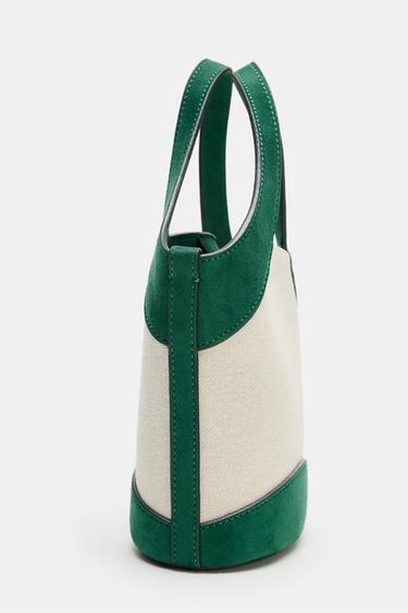 CANVAS CROSSBODY BAG - Green by Zara - Image 2