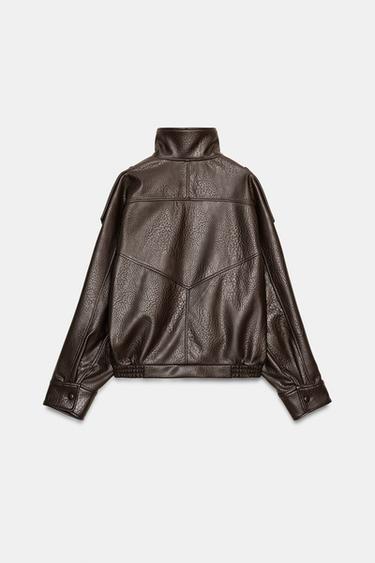 FAUX LEATHER JACKET - Brown by Zara