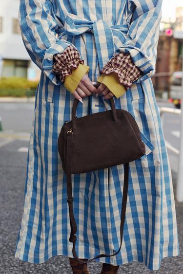 レザーボストンバッグチョコレート0Zaraのレザーボストンバッグ - チョコレート - 画像 0