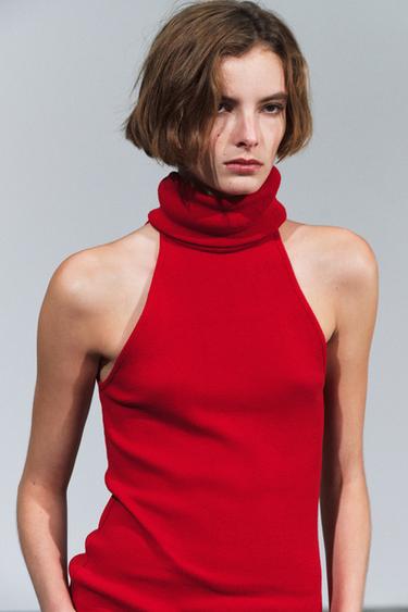 HIGH NECK TOP — Red 1