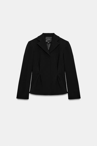 ZW COLLECTION TEXTURED PEPLUM BLAZER - Black by Zara - Image 4