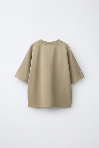 EMBROIDERED INTERLOCK T-SHIRT — Light brown 2