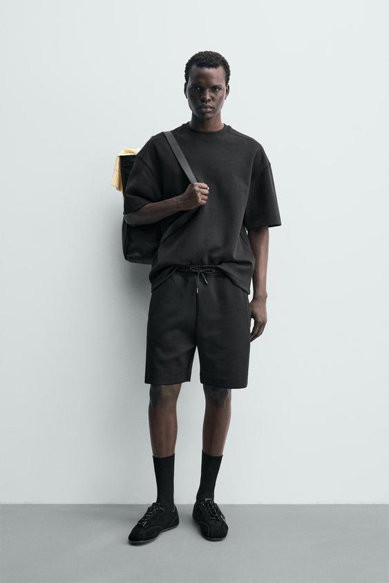 BERMUDA JOGGER RELAXED FIT INTERLOCK - Negro de Zara - Imagen 0
