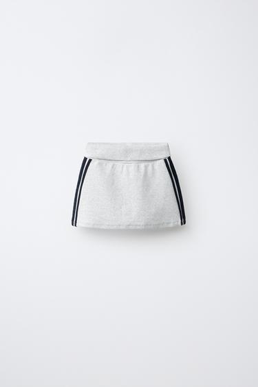 SIDE STRIPE BERMUDA SKORT - Grey marl by Zara - Image 0
