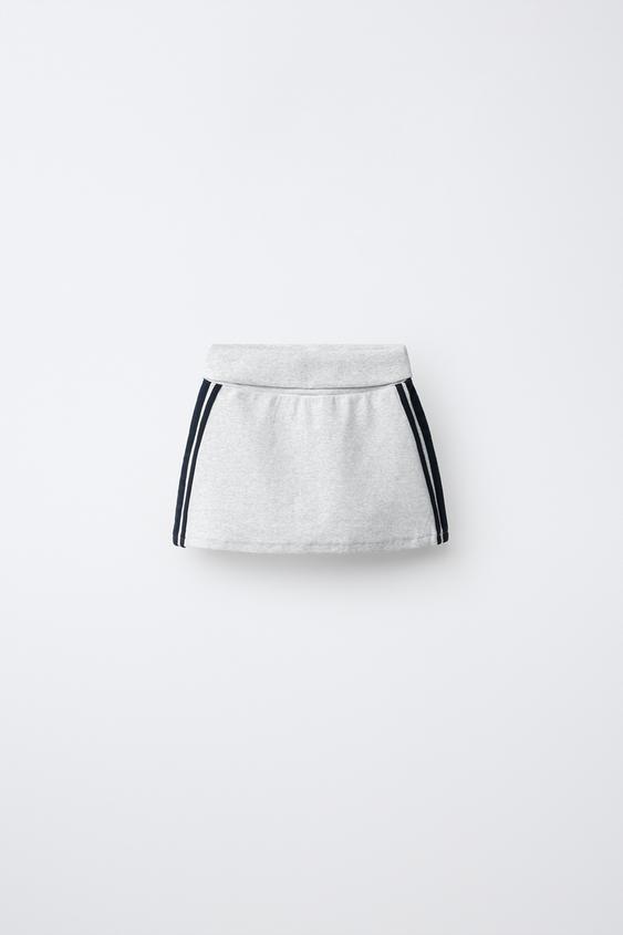 SIDE STRIPE BERMUDA SKORT - Grey marl by Zara - Image 0