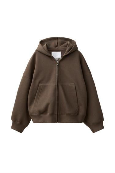 ФЛІСОВЕ ХУДІ НА БЛИСКАВЦІ - Коричневий Zara