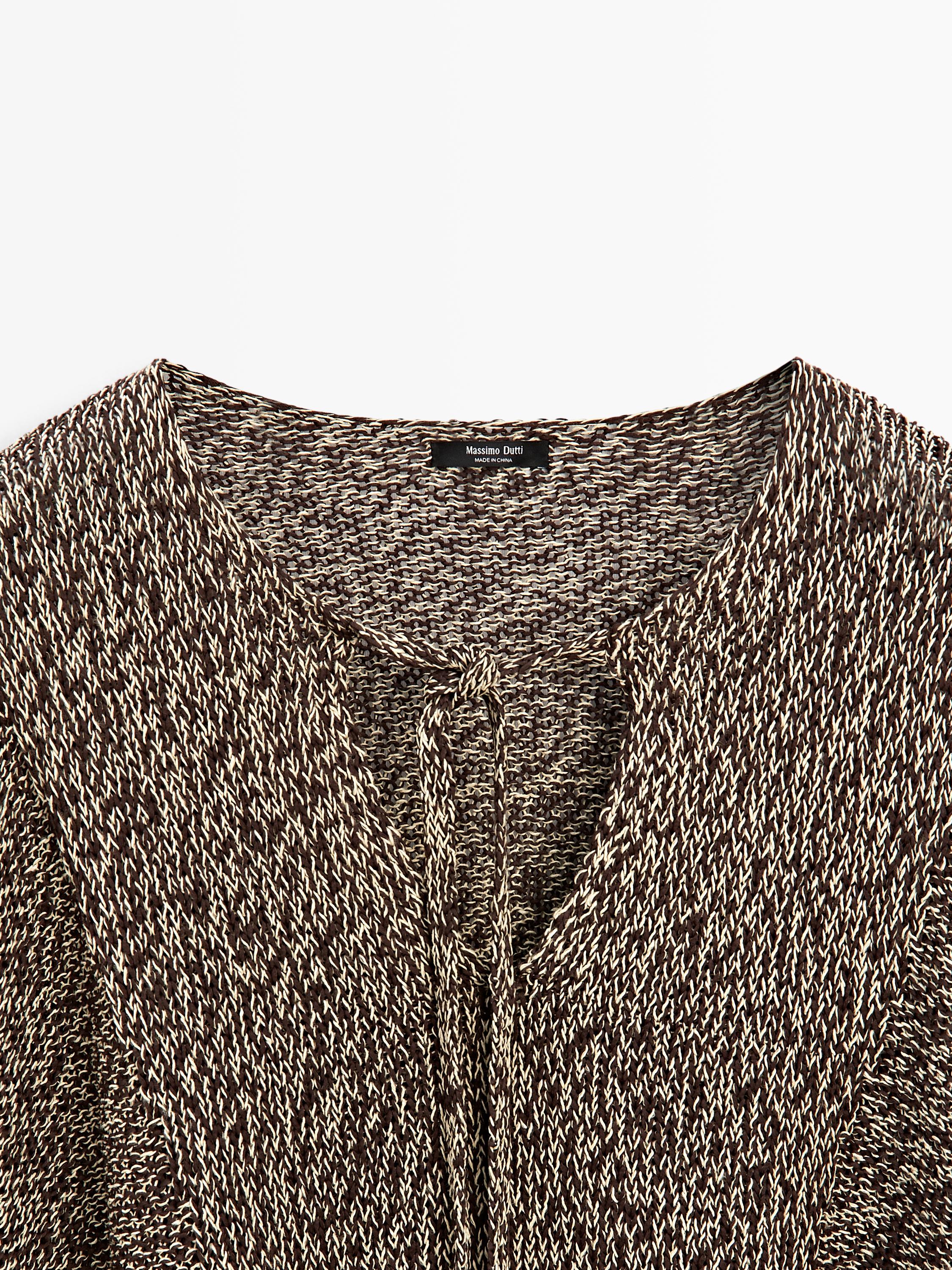 Cotton blend knit cape