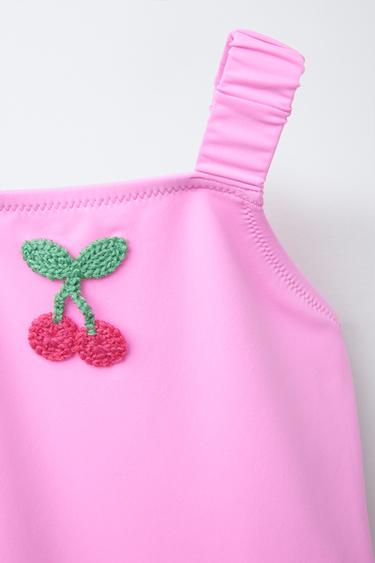 2-6 ANS/ MAILLOT DE BAIN CERISES AU CROCHET - Rose de Zara - Image 2