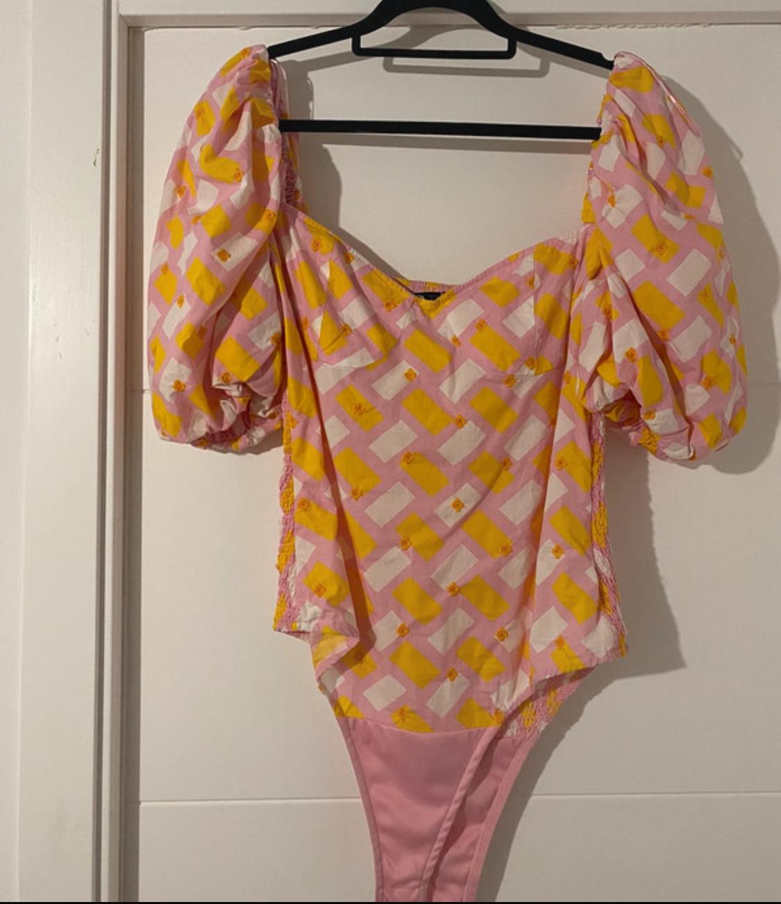 PRINTED POPLIN BODYSUIT