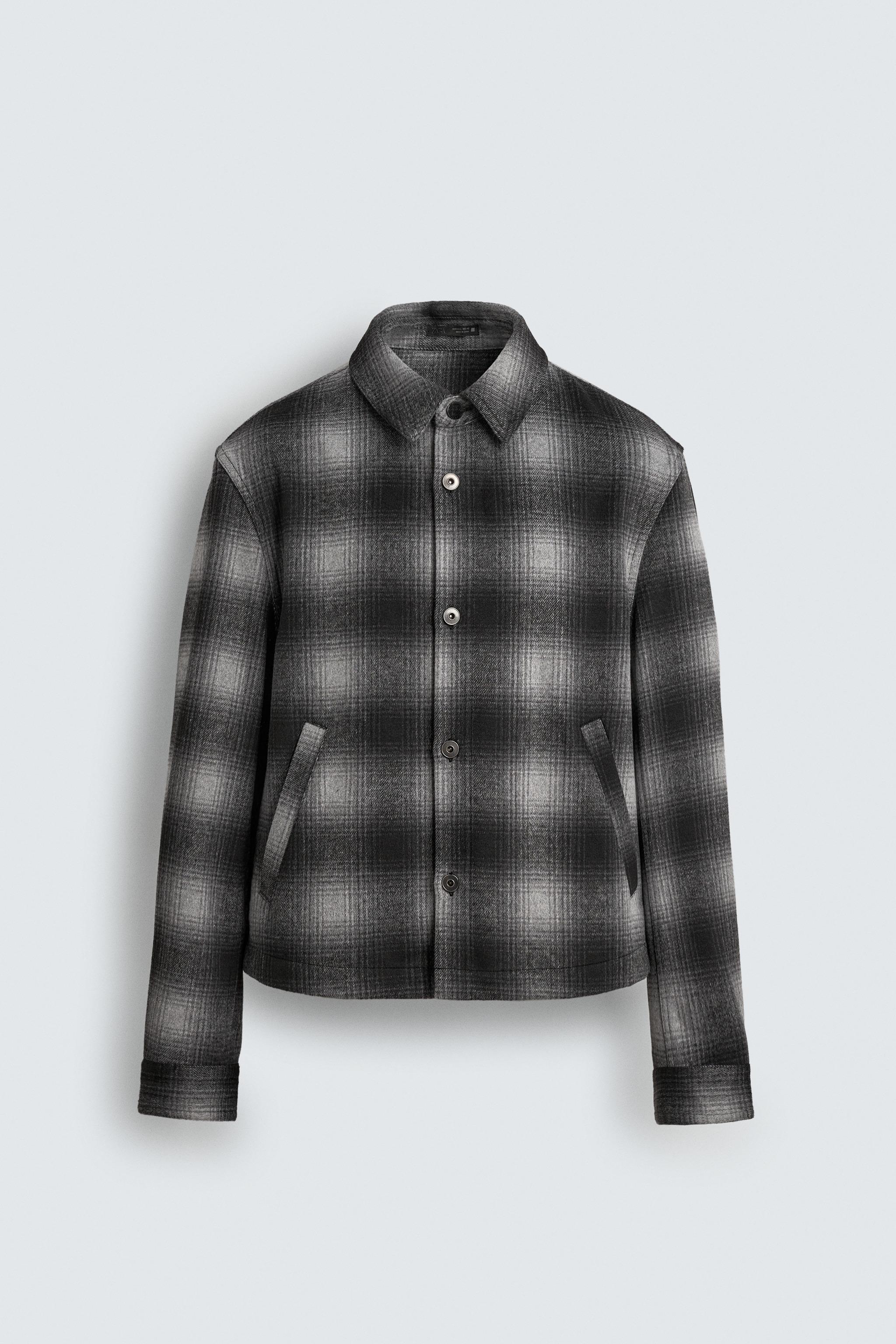 チェック柄シャツジャケット - ブラック/ホワイト | ZARA Japan / 日本