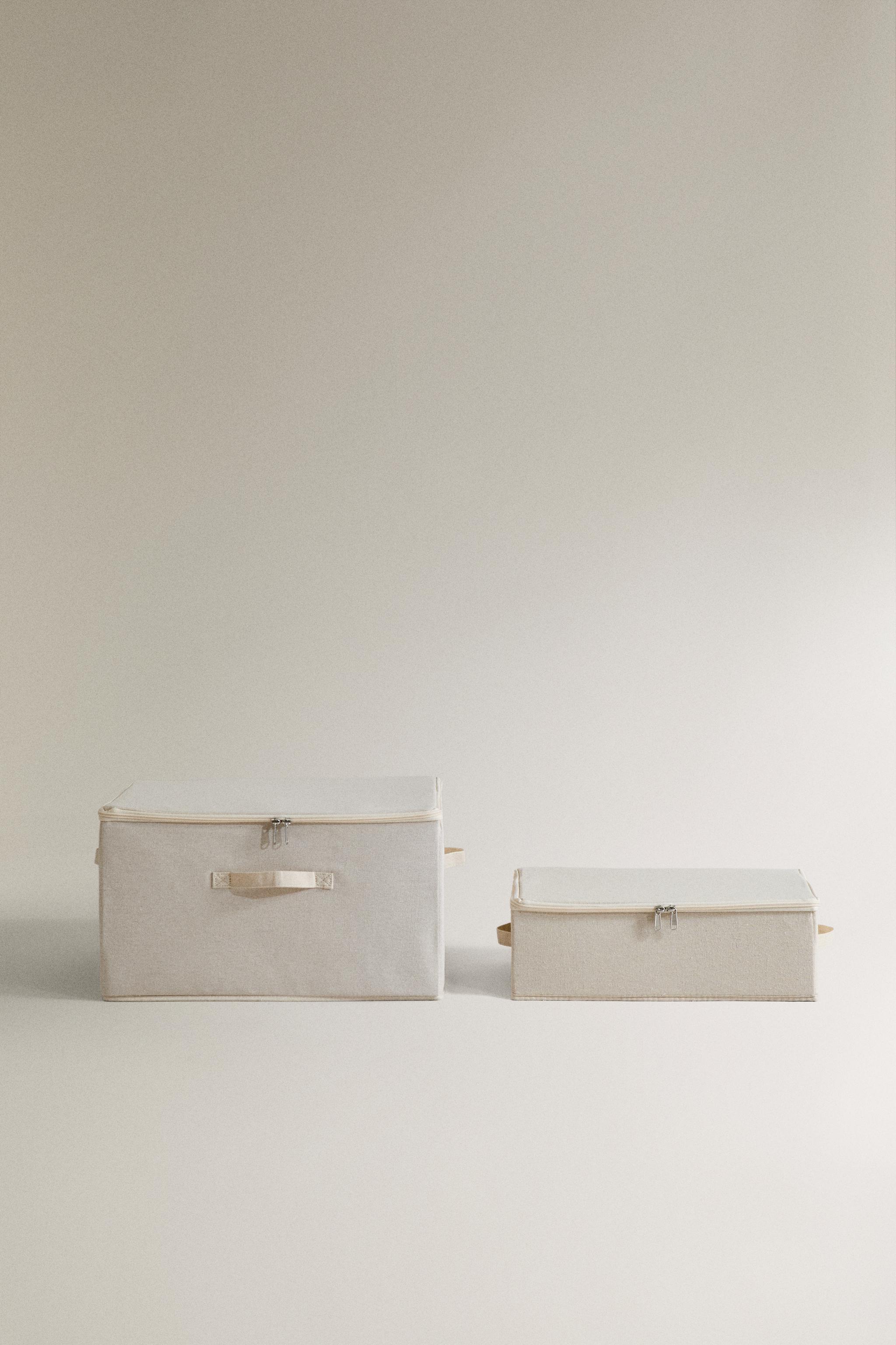 FOLDABLE STORAGE BOX WITH LID - Oyster-white | ZARA United States