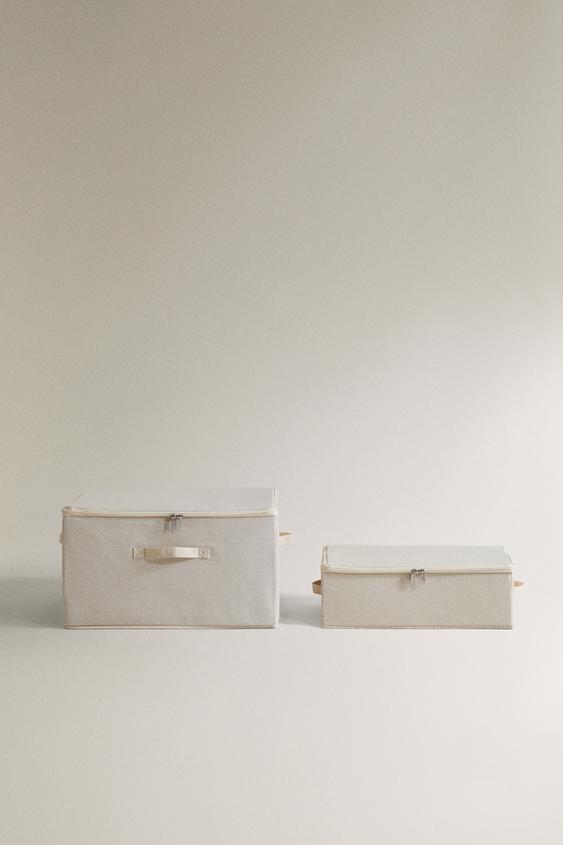 CAJA ALMACENAJE PLEGABLE CON TAPA - Blanco roto de Zara - Imagen 0