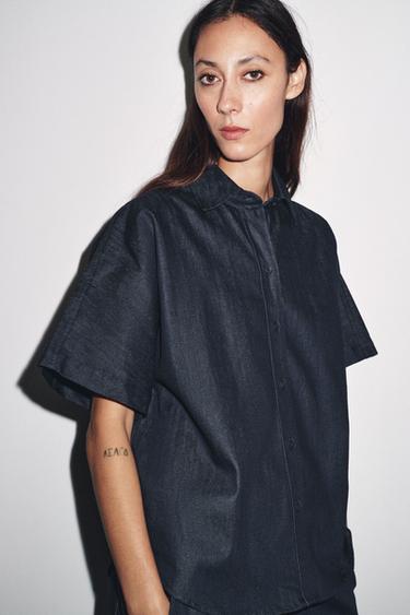 CHEMISE EN JEAN ZW COLLECTION - Bleu de Zara - Image 1