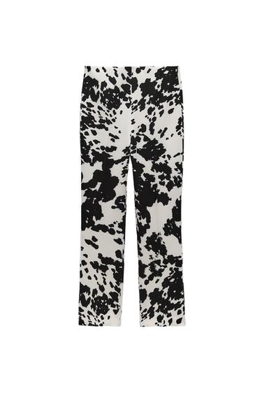 ANIMAL PRINT MINI FLARE TROUSERS