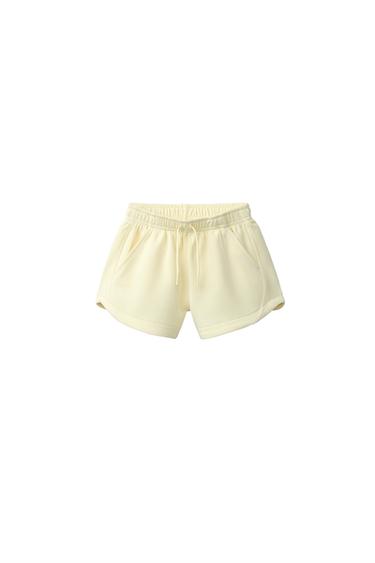 Zara MODAL JOGGER SHORTS - Light yellow