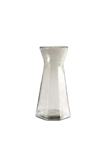 Zara FACETED GLASS VASE - Greenish