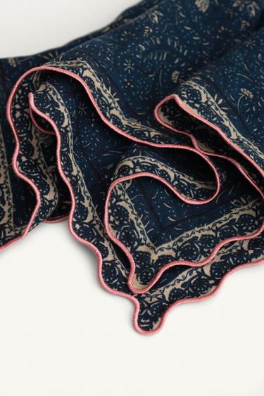 WAVE PRINT SCARF LIMITED EDITION - Blues by Zara - Image 5
