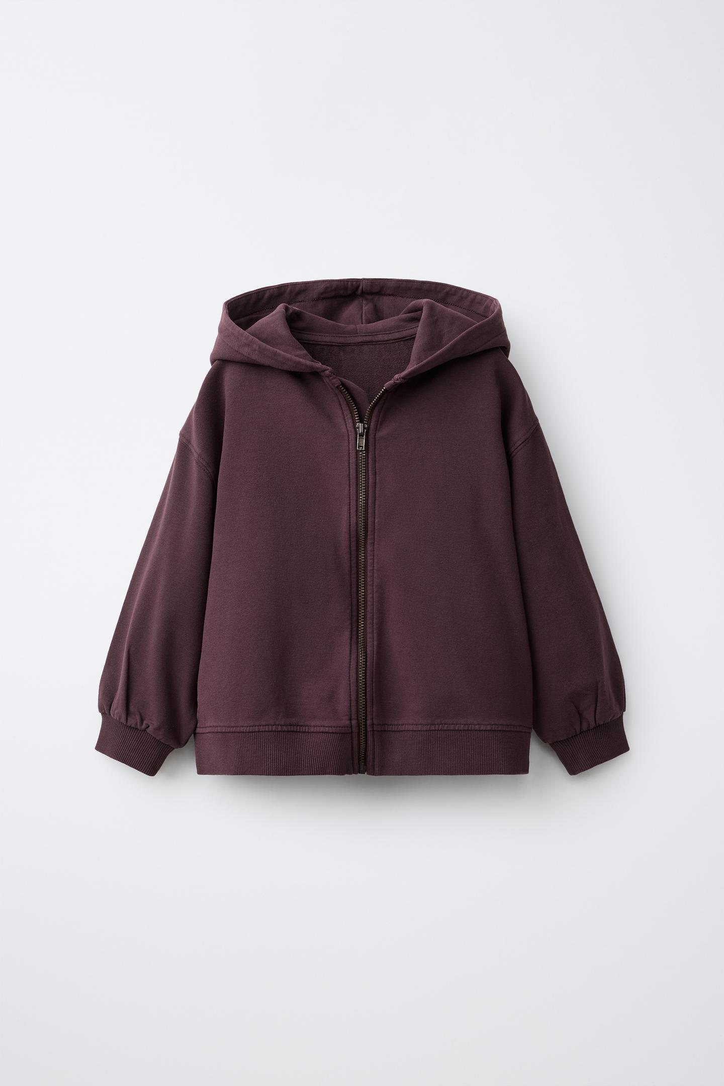 Детское худи Zara Zip-Up, цвет: Гранатовый — фото 2