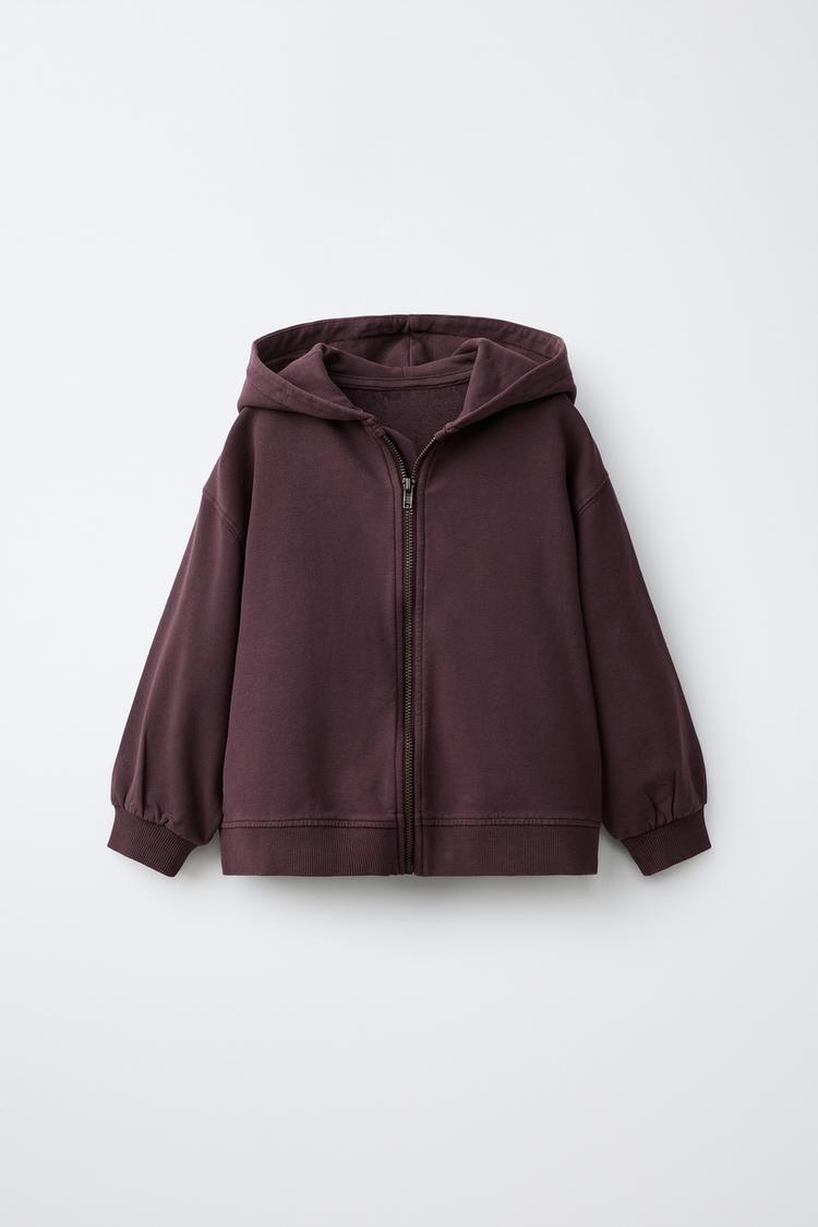 ZIP-UP HOODIE — GARNET