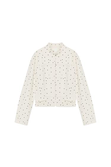 TAILLIERTE JACKE MIT PUNKTEN - Einfarbig von Zara