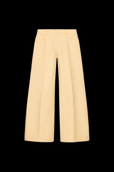 ZW COLLECTION WIDE-LEG TROUSERS - Light yellow by Zara - Image 0