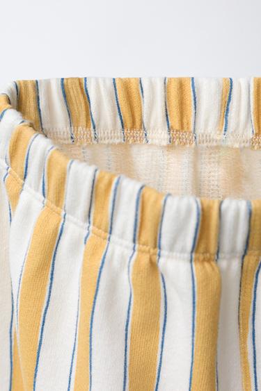 STRIPED BAGGY TROUSERS - Ecru/Yellow by Zara - Image 2