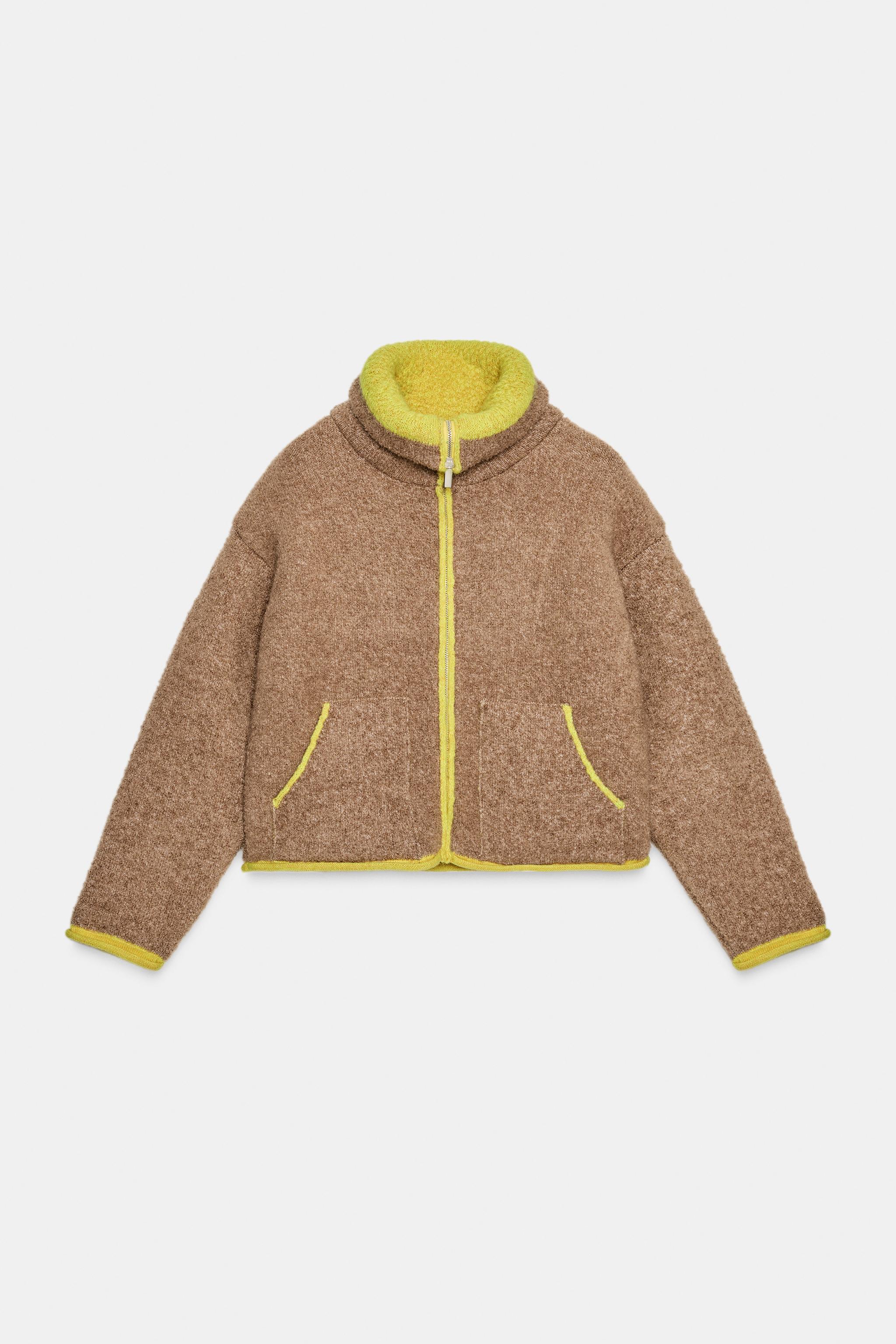 CONTRASTING TRIM CARDIGAN - Beige | ZARA South Africa