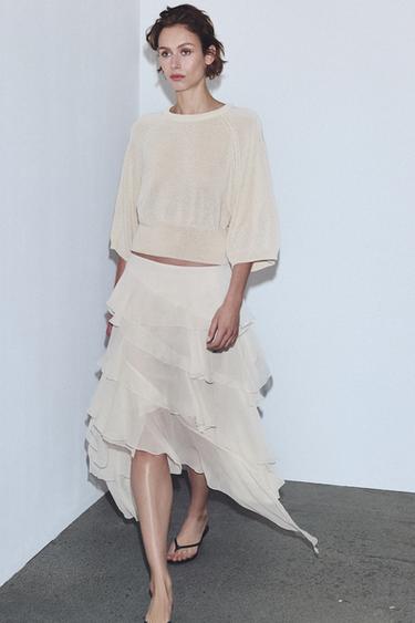 KNIT JUMPER WITH ROUND NECK - Oyster-white by Zara - Image 0