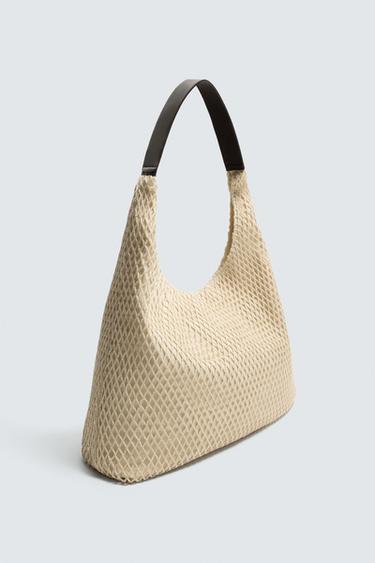 FABRIC TOTE BAG - Ecru White by Zara - Image 4