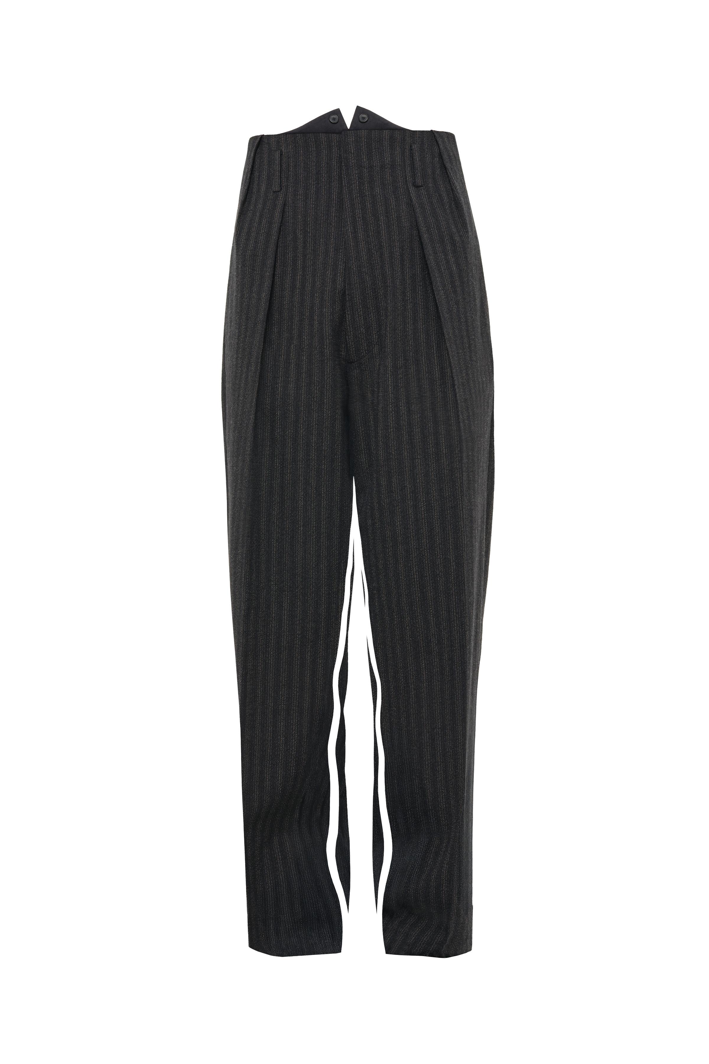 LIMITED EDITION 100% WOOL CONTRAST STRIPE PANTS