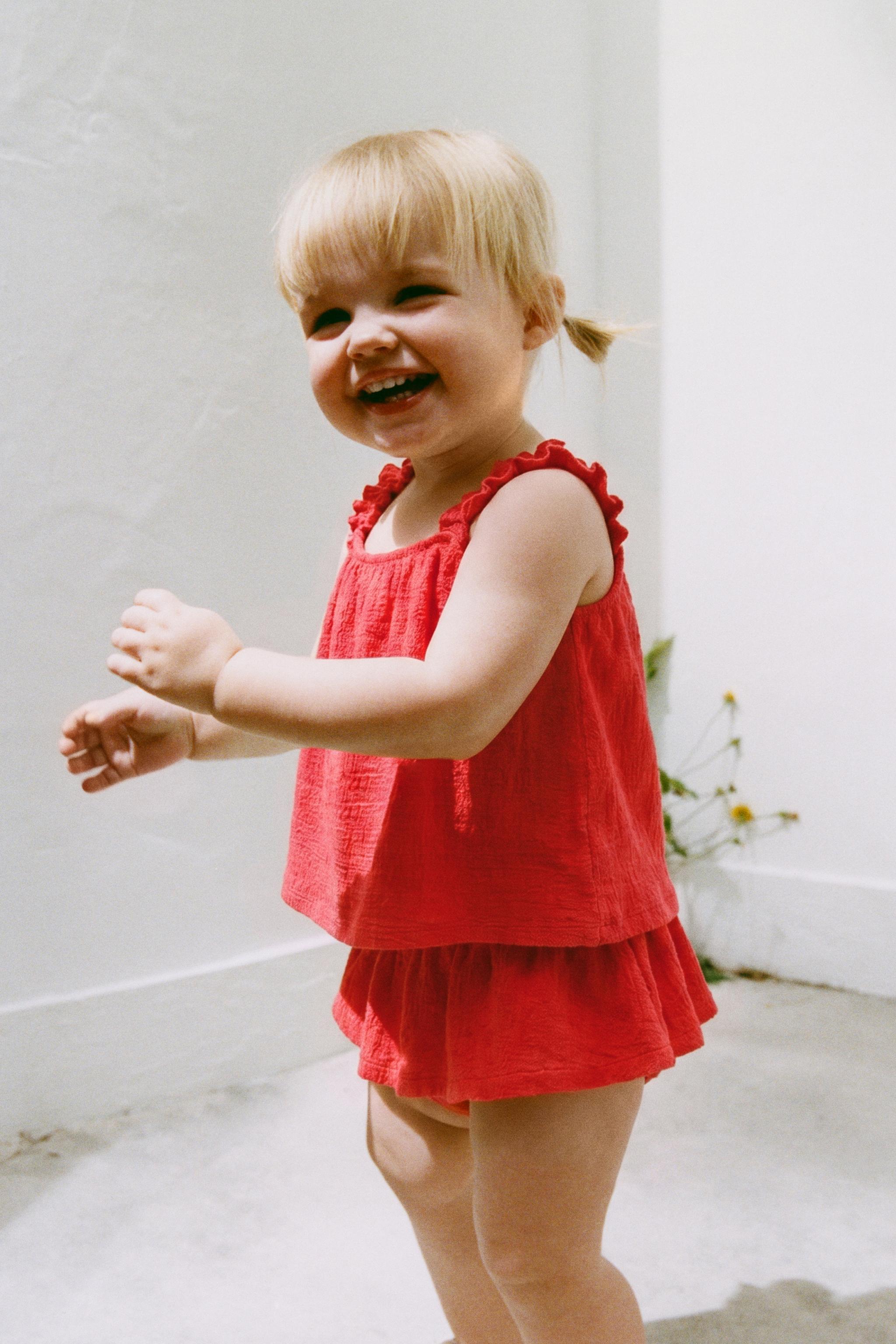 COMBINATION STRAPPY T-SHIRT — Red