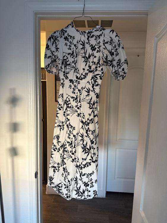 black and white floral dress zara LONG PRINTED ZW COLLECTION SECOND HAND halter neck prom dress Brown Cocktail Dresses - Colour:Coconut Martini