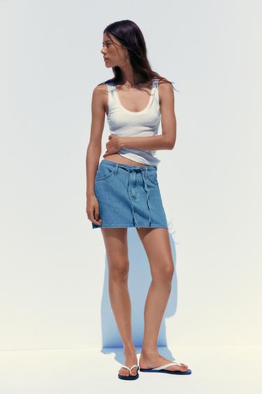 Zara TRF DENIM MINI SKIRT - Blue - Image 0