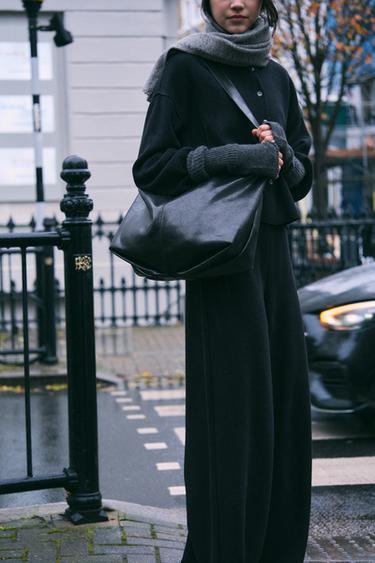 SOFT RIBBED TROUSERS - Black by Zara