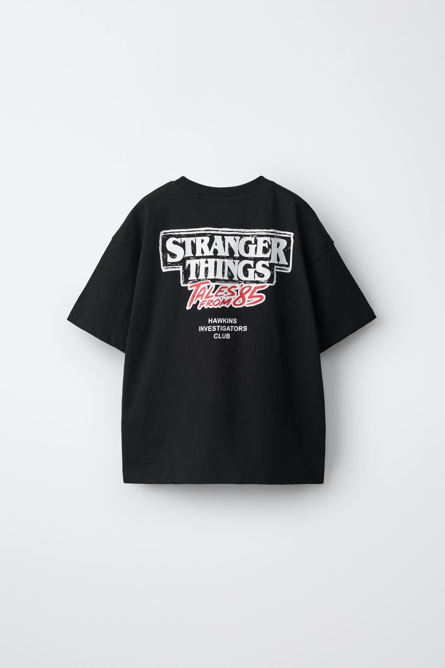 Детская футболка Zara Stranger Things © Netflix Print, цвет: Антрацитовый серый — фото 2