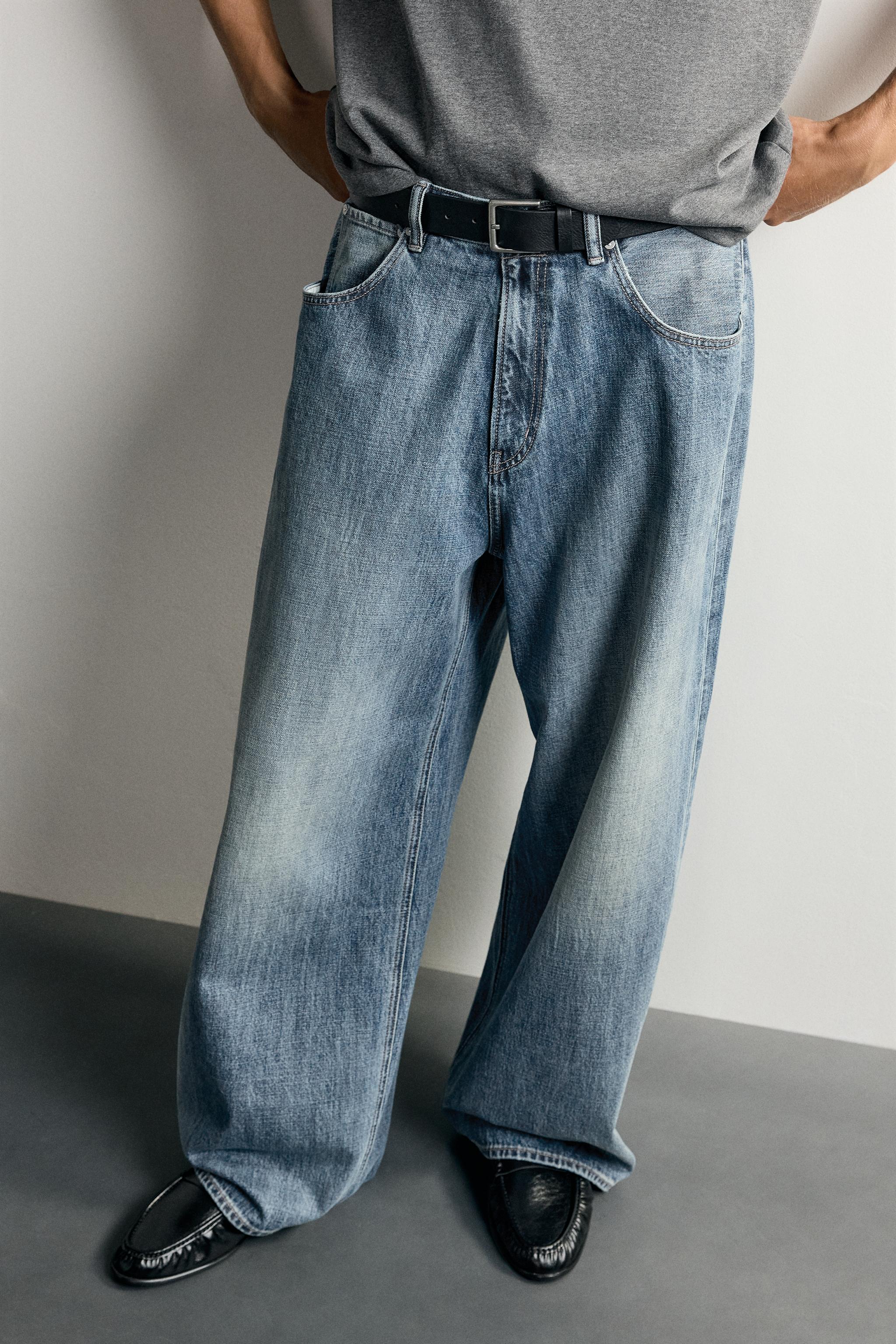 Мужские джинсы Zara BAGGY FIT JEANS — фото 5