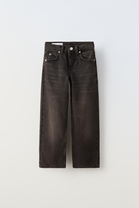 STRAIGHT-LEG JEANS - Black | ZARA United Kingdom