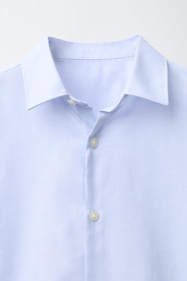 CHEMISE STRUCTURÉE UNIE HABILLÉE - Bleu ciel de Zara - Image 2