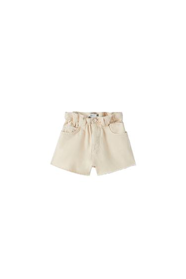 GARMENT DYED ELASTICIZED DENIM SHORTS